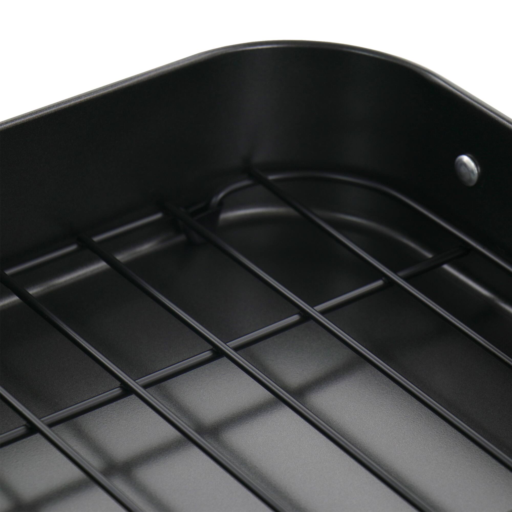 Gibson Home® Greyfield 2-Piece Nonstick Steel Roasting Rack Set with Riveted Handles